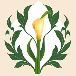 a flower on a green stalk with leaves
