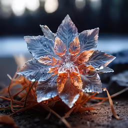 a small flower is sitting on the ground