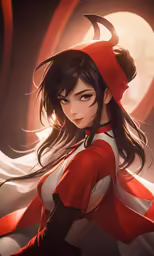 a woman is standing with her head up and eyes closed