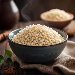 a bowl filled with white powdered vegetables