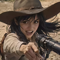 the walking dead star is posing with a gun
