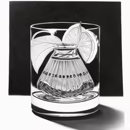 a glass with a lemon on the rim and a garnish inside of it