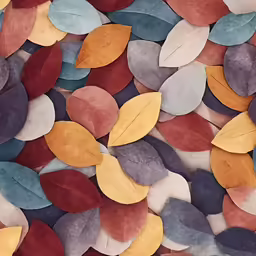 a lot of different colored leaves in the shape of heart shapes