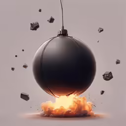 a bomb is flying through the air