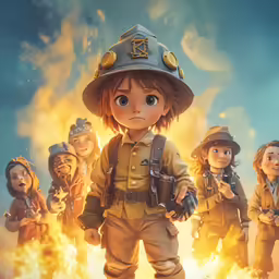 a bunch of little girls with fire in their hand