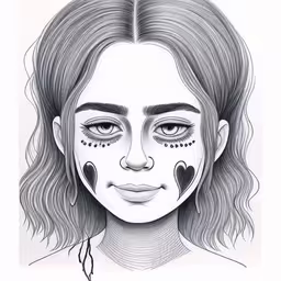 a drawing of a girl