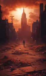 an old city is filled with old debris on the sidewalk