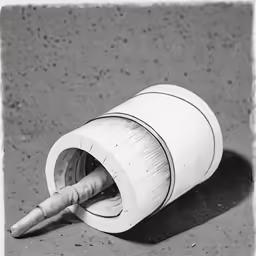 a white object with a wooden tip sticking out