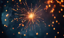 bright yellow fireworks over a black background