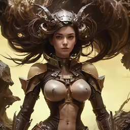 there is a sexy girl in the armor