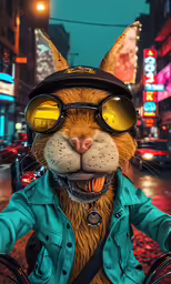 a cat with yellow sunglasses on is smiling