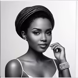 a beautiful woman with a headband on her head
