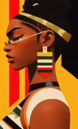 an oil painting of a woman with sunglasses on her head