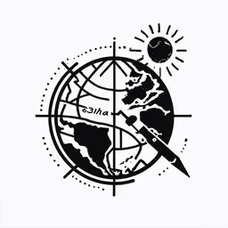 a logo that reads we are an interverse,a black and white image of the earth with a compass