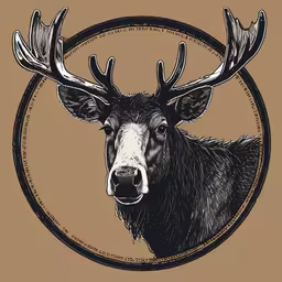 an elk head has large horns and a very thin nose,a drawing of an animal that has many antlers on it