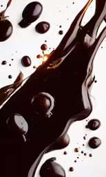 chocolate and coffee are spilled on top of each other