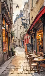 a sidewalk in a busy area next to buildings