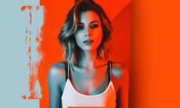 a girl with blond hair wearing a white tank top
