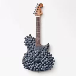 the guitar has bubbles on its body