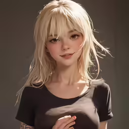 a women with blonde hair and piercings is posing for the camera