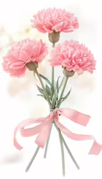 four beautiful pink carnations in a vase