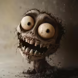 the ugly looking creature is full of dirt