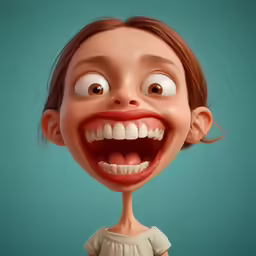 cartoon character with open mouth for animation of girl
