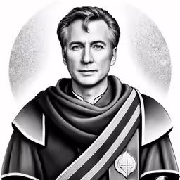 an older photograph of a person wearing a robe and a scarf