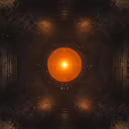 a very fancy design is shown with a bright ball in the center