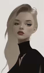 portrait illustration painting of a beautiful woman