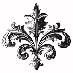 a black and white picture of a flower,an art nouveau inspired design on a white background