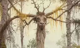 some very weird looking stuff hanging from the branches of some trees