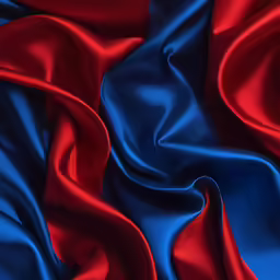 a red and blue cloth that is closeup