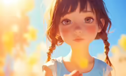 a doll holding the hand of a finger with trees in background