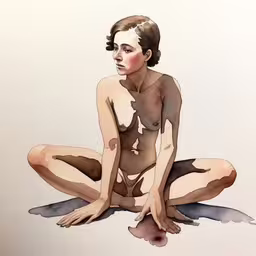 a female nude figure is shown in an artistic pose