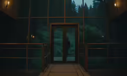 the person in the doorway of an overpass on a walkway