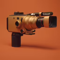 a camera with a very large lens attached to the body