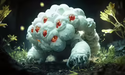 a computer art scene depicts a big creature