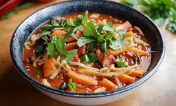 a bowl that has some noodles in it