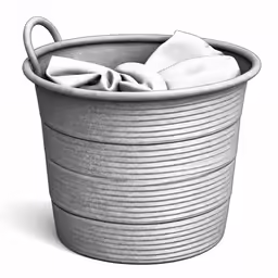 a basket with some clothes inside