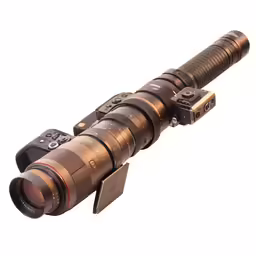 a camera with its lens on a tripod