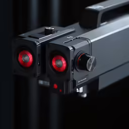 two lights on the back of a black device