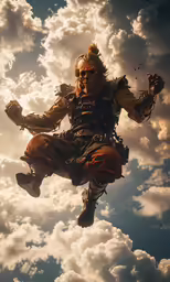 a man with outstretched legs is in the air