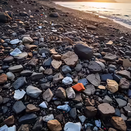 the rocks are very small, which is necessary for this beach