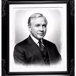 a black and white portrait of a man