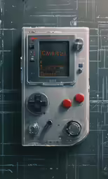a gameboy with many knobs on it and one game console