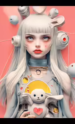 a digital drawing of an adorable little girl