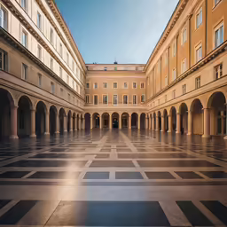 a very large and very pretty building with many columns