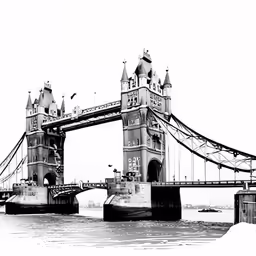 black and white photograph of the tower bridge