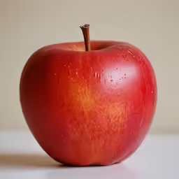 the red apple has one piece left out of it